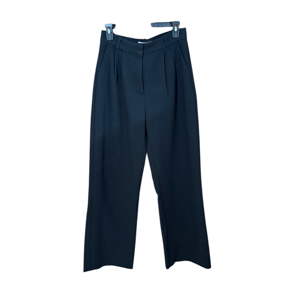 Abercrombie & Fitch Women's Classic Black Wide-Leg Trouser Pants Business - Picture 2 of 4